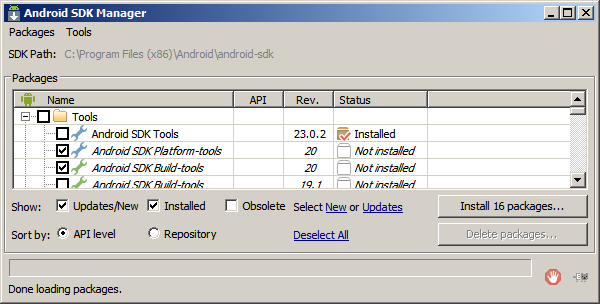 install android sdk manager